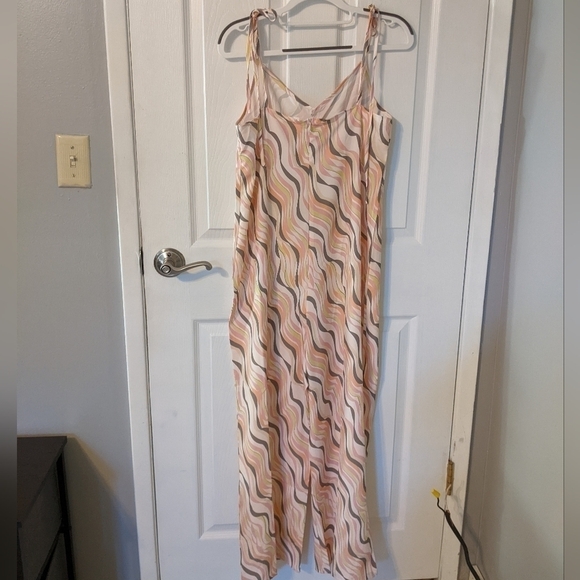 Retro Barbiecore Pink Multicolor Tie-Shoulder SheIn Jumpsuit Size Small - Picture 3 of 11